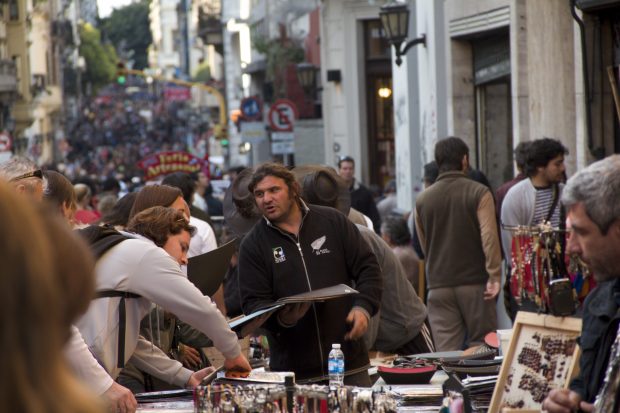 open air San telmo street market in buenos aires