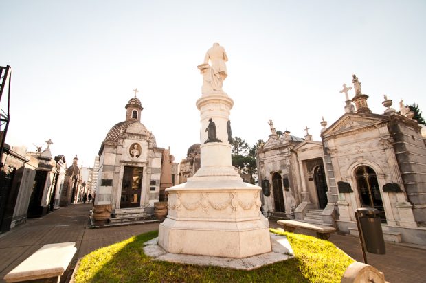 Recoleta cemetery statue and crypts