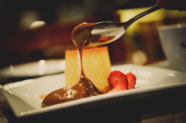 dulce de leche and flan being prepared 