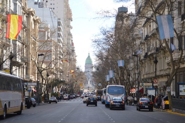 Avenida de Mayo center street and Congress building