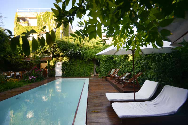 Outdoor boutique hotel pool