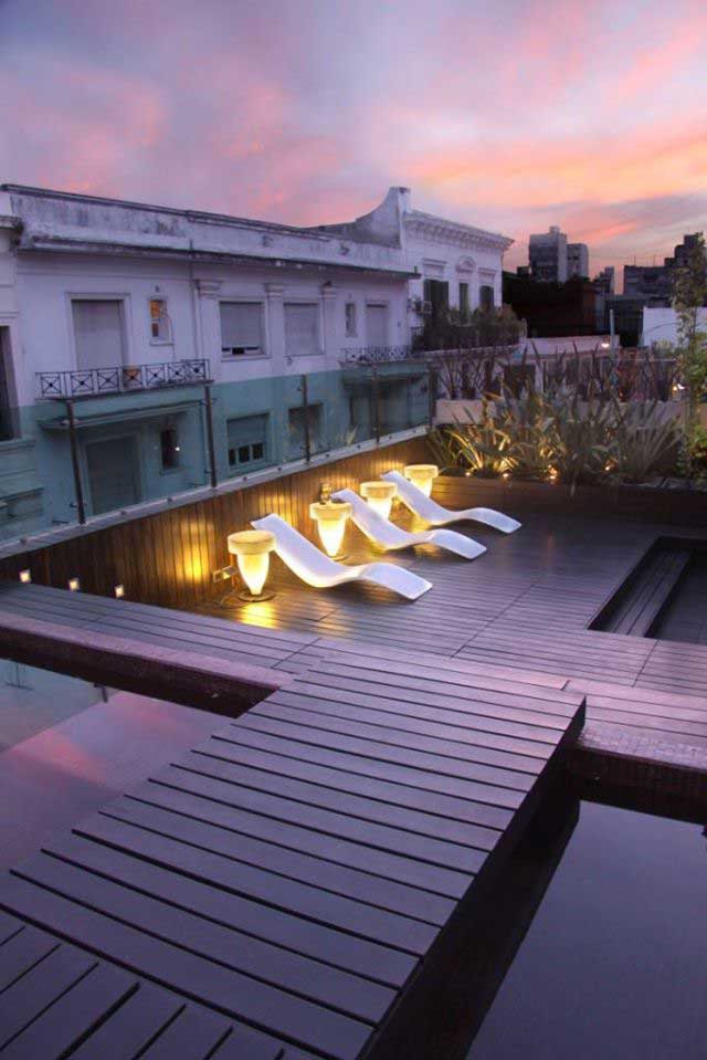 Sun set terraza of hotel in buenos aires