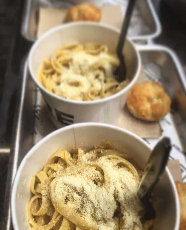 To go pasta cups at CoRE in Centro