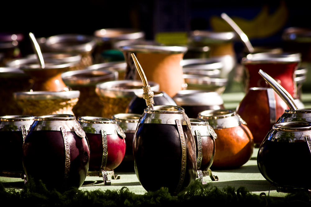 Collection of mate gourds at Buenos Aires street fair
