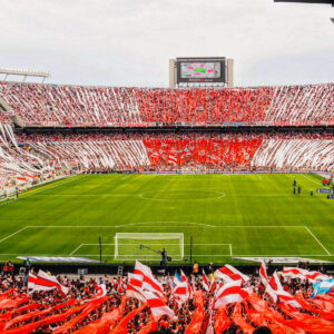 River Plate banners and streamers at El Monumental stadium