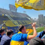 Boca Juniors fans going bananas during pregame entry of teams at their home stadium La Bombonera