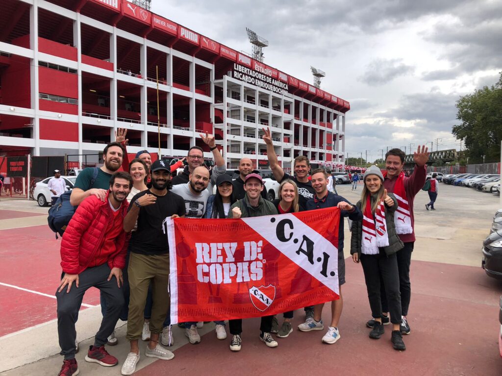 Fans enjoying a pregame before Independiente game in Buenos Aires