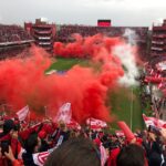 Pregame smoke bombs being set off at Independiente stadium