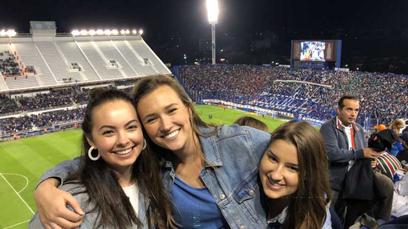 Fans enjoying a Velez soccer game in Buenos Aires, Argentnia
