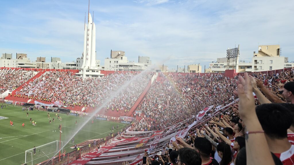 Huracan fans going crazy at their stadium in Buenos Aires