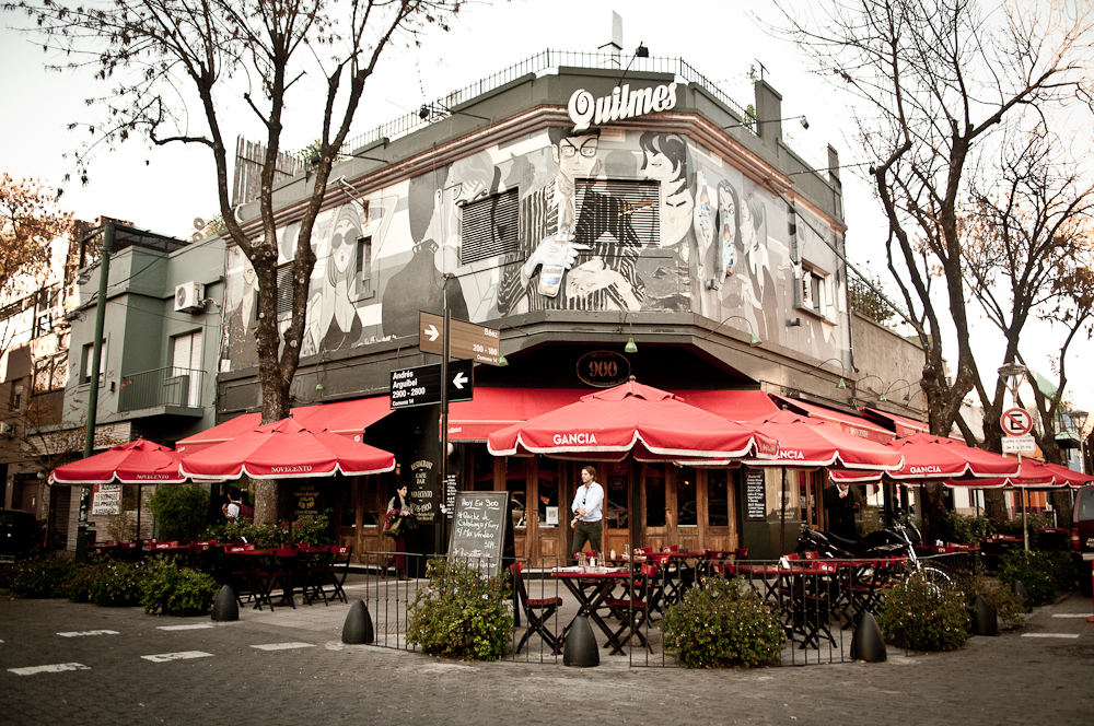 A lovely street lined corner in the Palermo, Buenos Aires neighborhood