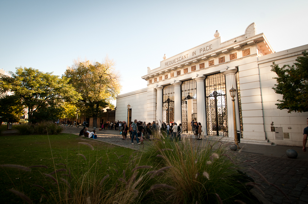 Sunset view of the Recoleta cemetery in Buenos Aires
